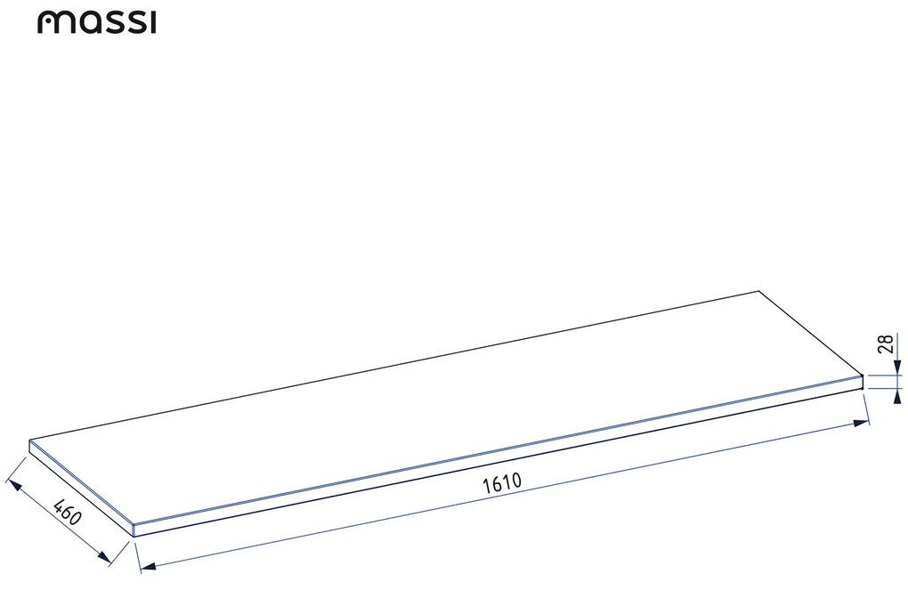 Uniwersalny blat do szafki łazienkowej lub konsoli naturalny dębowy drewno 46 x 160 cm