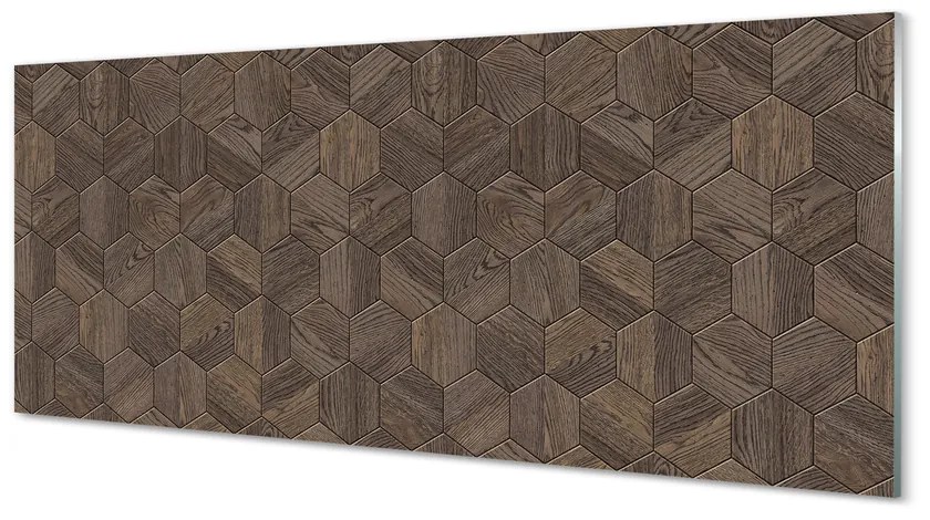 Panel szklany do Kuchni Drewniane Sześciokąty