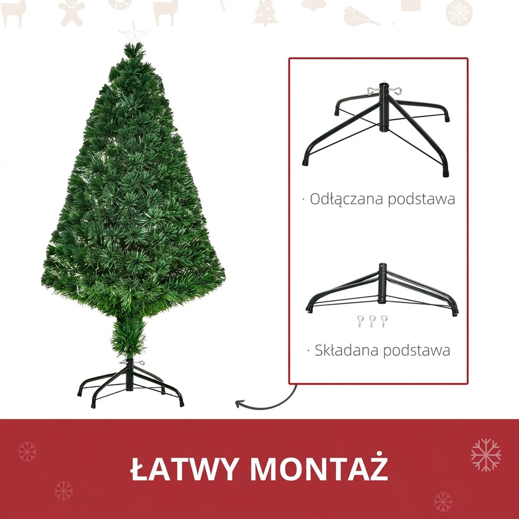 Choinka sztuczna zielona 120 cm homcom