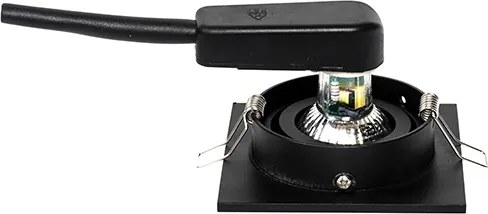 Zestaw 6 nowoczesnych reflektorów wpuszczanych czarnych z regulacją - Club