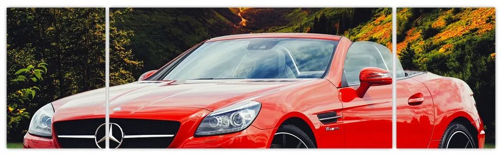 Obraz - czerwony Mercedes (170x50 cm)
