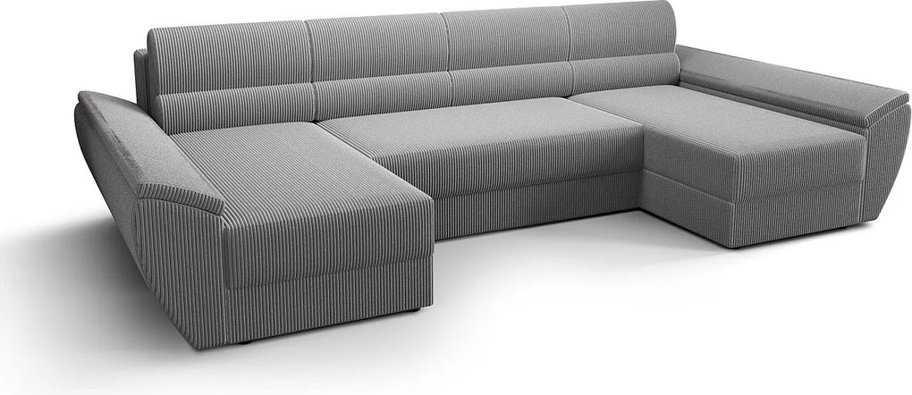 BEDANTE narożnik REBIU4 Poso 110 szary z funkcją spania sofa w kształcie litery L z pojemnikiem na pościel