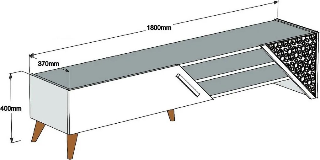 Stolik pod telewizor Beril Walnut