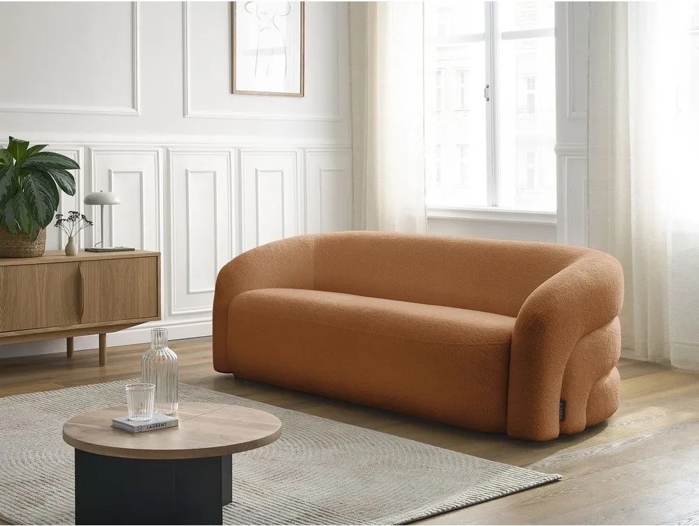 Pomarańczowa sofa z materiału bouclé 193 cm Elina – Bobochic Paris