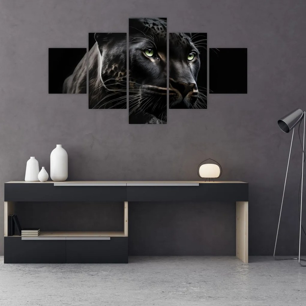 Obraz - Czarna Pantera (125x70 cm)