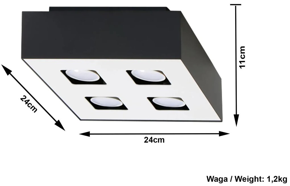 Nowoczesny plafon LED E776-Sofis - czarny