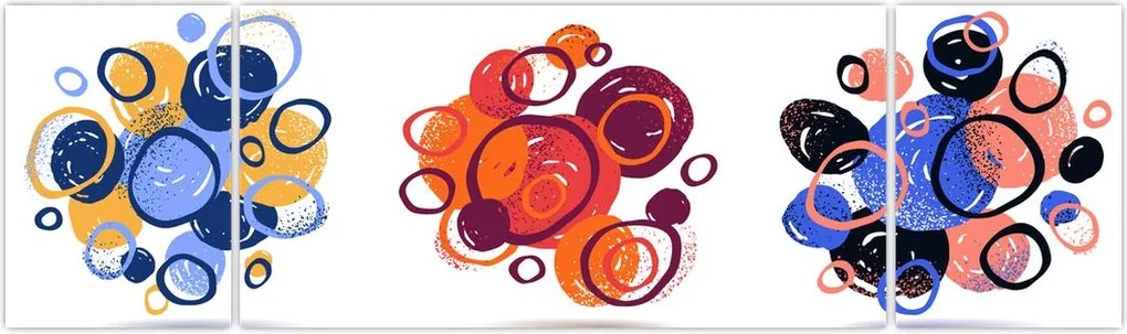 Obraz kolorowych kółek (170x50 cm)