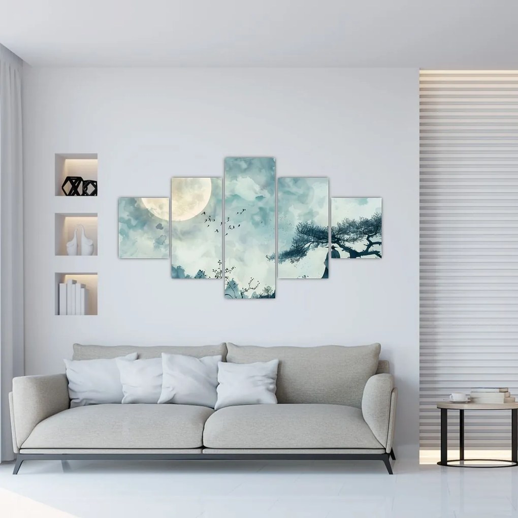 Obraz - Malowanie księżyca w pełni (125x70 cm)