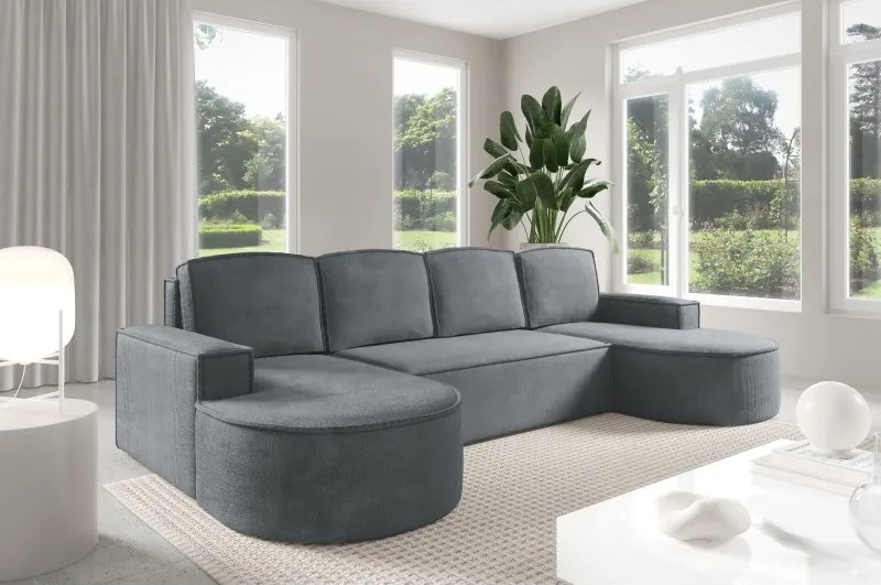 Narożnik MOLLY XL wolnostojący układ U z funkcją spania w tkaninie Curio 97 DomoHome