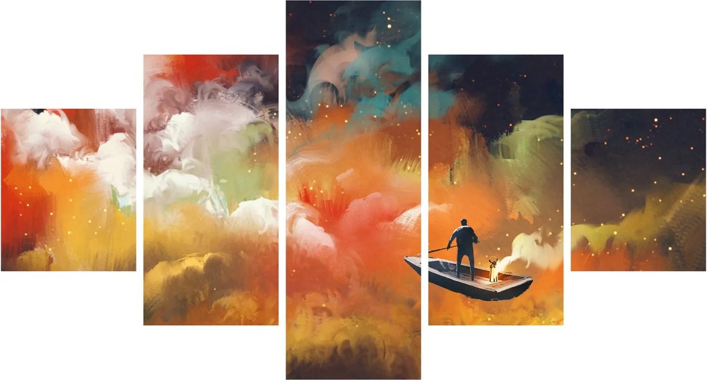 Obraz - człowiek unoszący się w kosmosie (125x70 cm)