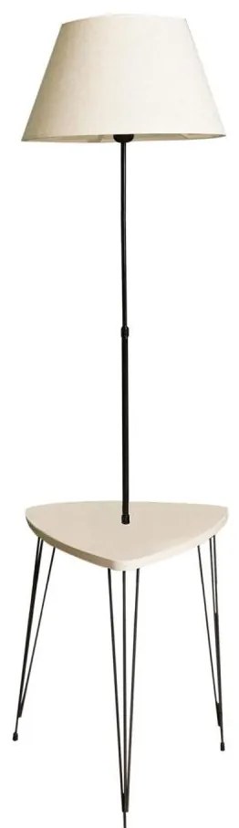 Lampa podłogowa ze stolikiem 1xE27/40W/230V czarna/kremowa
