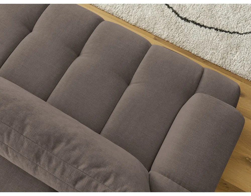 Szarobrązowa rozkładana/ze schowkiem sofa 251 cm Fuji – Bobochic Paris