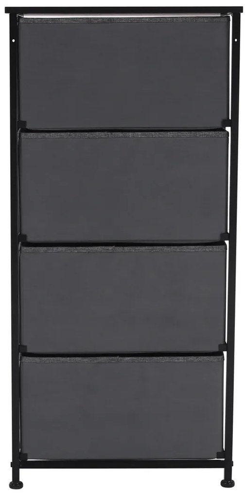 Komoda z szufladami z tkaniny PALMERA, czarny