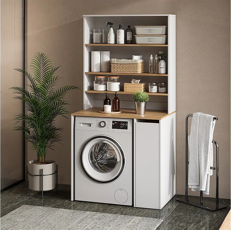 Szafka na pralkę biały/artystyczny 93.6x60x88.2 viktor