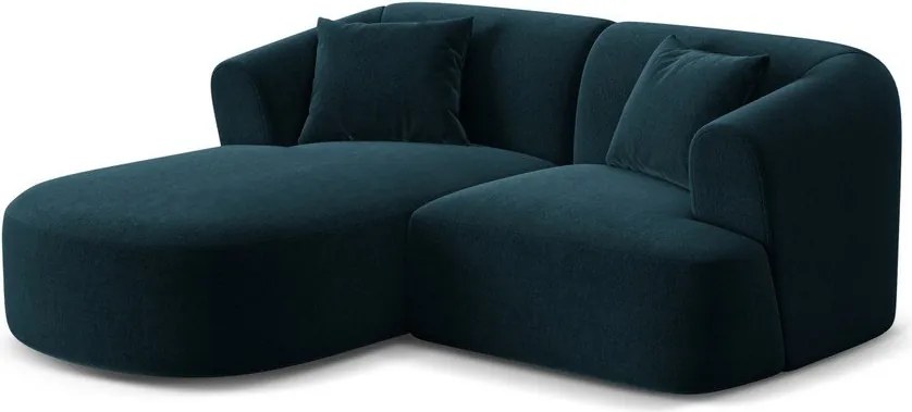 Morski aksamitny narożnik (lewostronny/z szezlongiem) Campi – Cosmopolitan Design