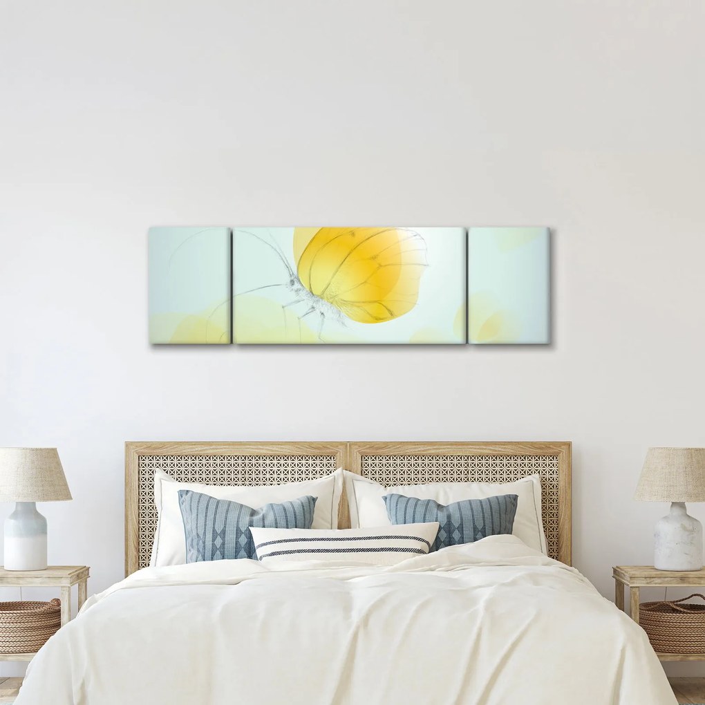 Obraz - Żółty motyl (170x50 cm)