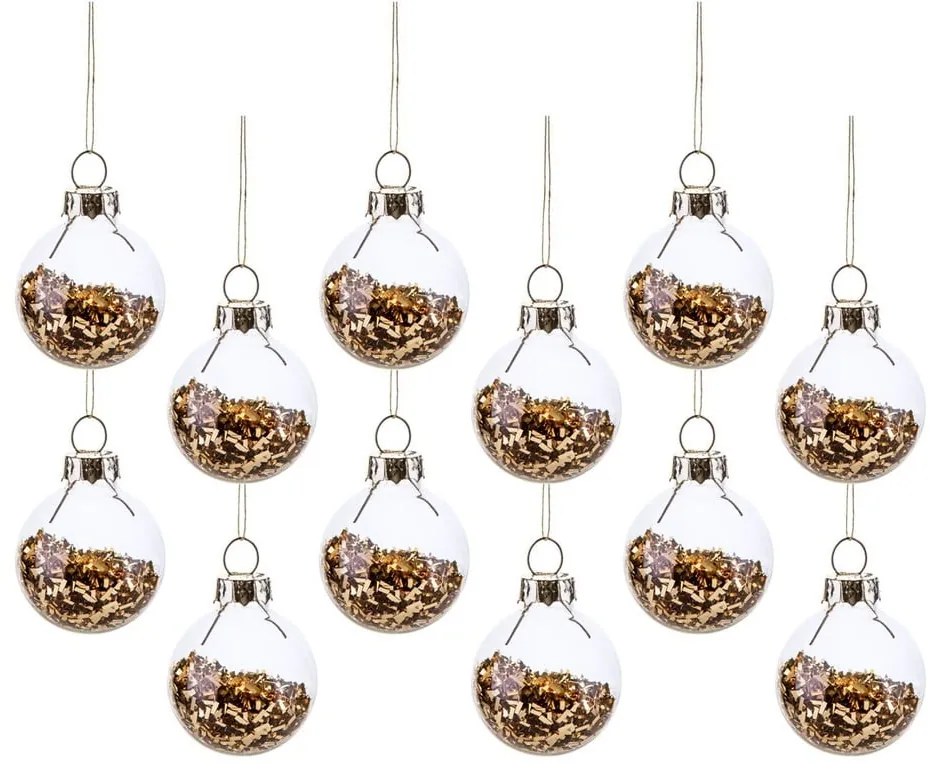 Szklane bombki zestaw 12 szt. ø 3 cm Gold Mini – Sass &amp; Belle