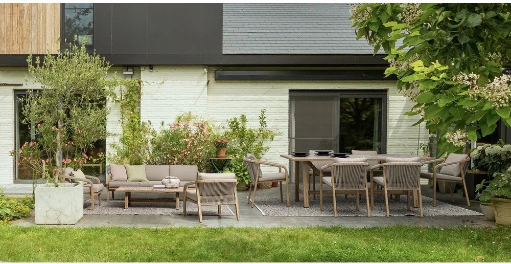 Metalowe krzesło ogrodowe w naturalnym kolorze Kalimera – Bizzotto