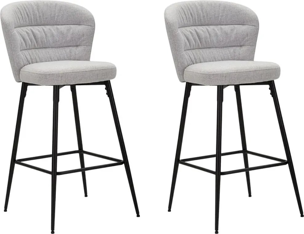 Krzesło barowe Losanna Szare Zestaw 2 szt. Cm 52X59X108