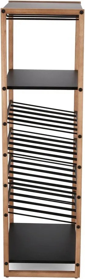 Czarna/w naturalnym kolorze metalowa szafka na wino liczba butelek 20, 50x122x35 cm Isaac – Yes Everyday