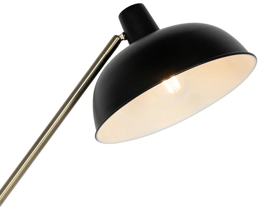 Lampa stojąca Retro czarna z brązem - Milou Retro Oswietlenie wewnetrzne