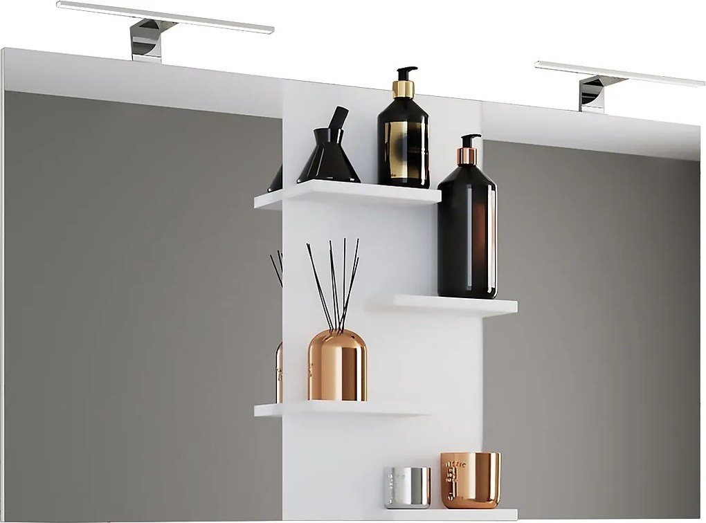 Szerokie lustro kąpielowe lustro Budasi półka