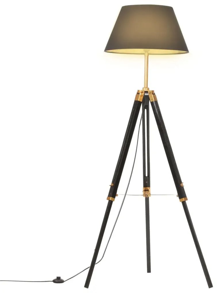 Czarno-złota drewniana lampa podłogowa trójnóg - EX199 H2-C14