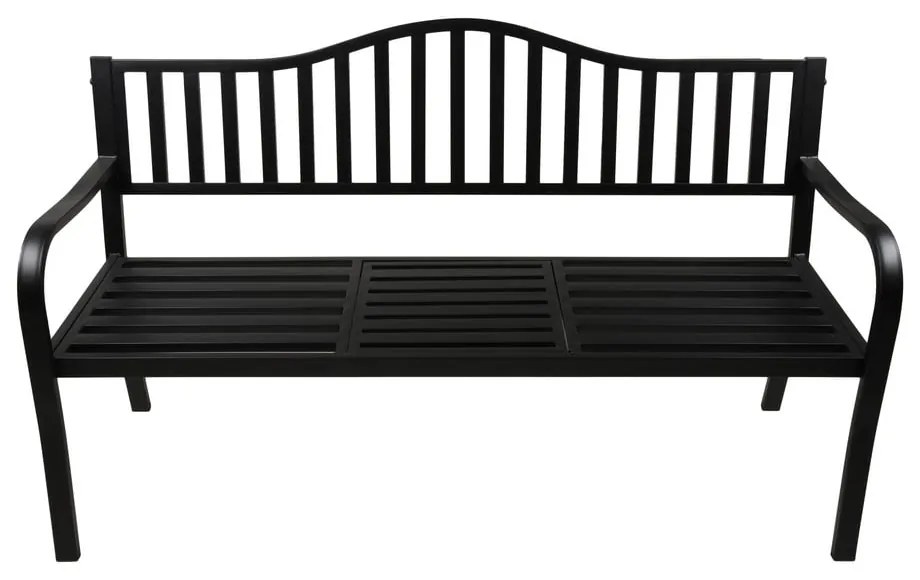 Czarna metalowa ławka ogrodowa Segula – Garden Pleasure