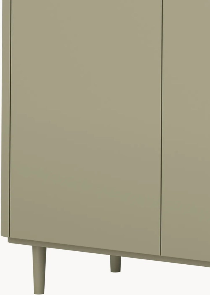 Komoda Elivo 200 cm czterodrzwiowa na nóżkach - eukaliptus / dąb baltic dune