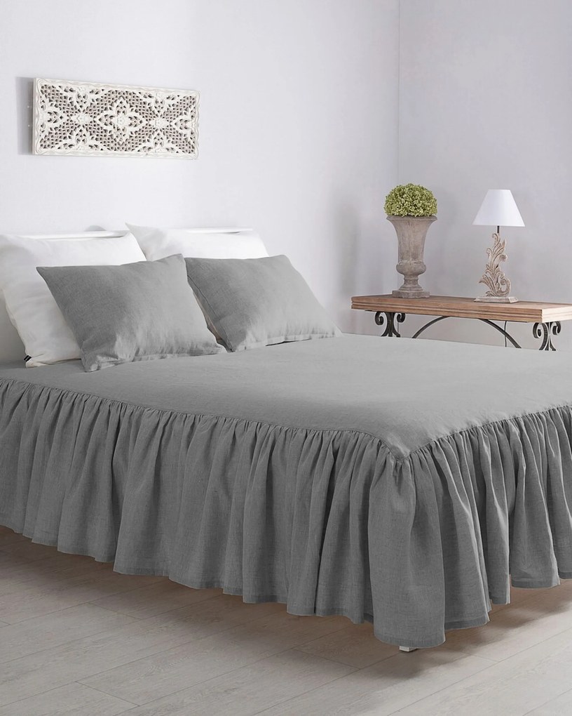 Narzuta na łóżko 160 x 210 cm frilly light grey