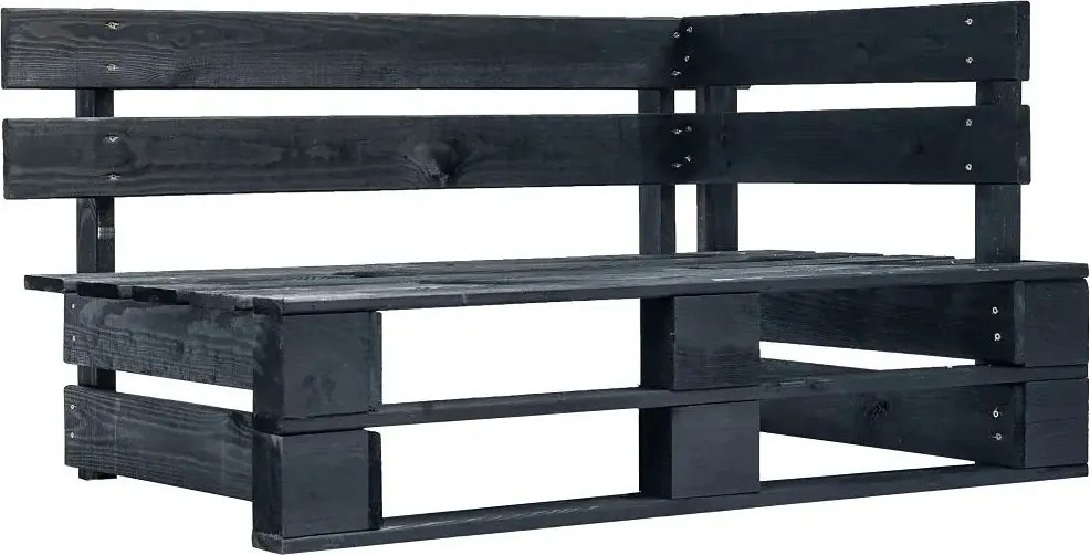 Czarna ławka ogrodowa z palet F8-M58
