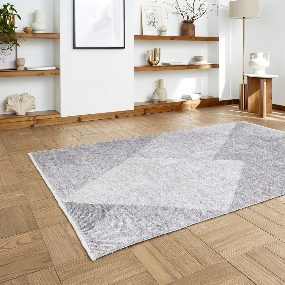 Jasnoszary dywan z mieszanki bawełny odpowiedni do prania 122x170 cm Whisper – Think Rugs