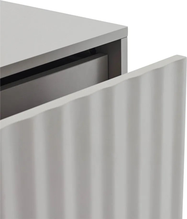 Jasnoszara szafka nocna z matowym wykończeniem Sierra – Teulat