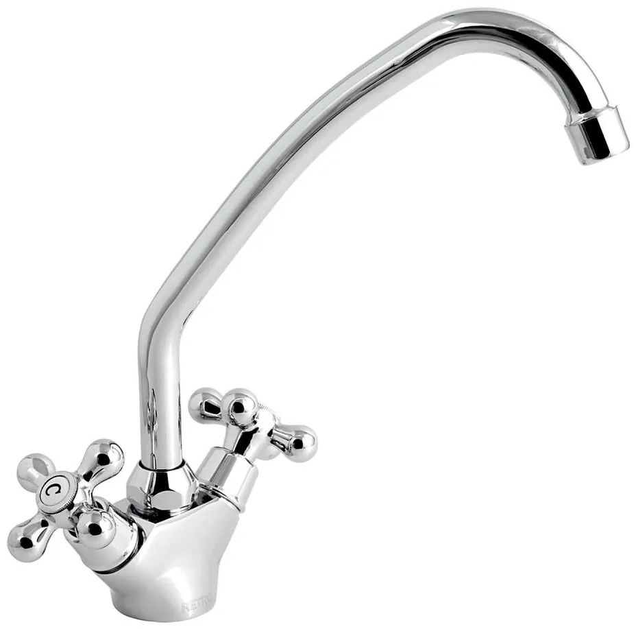 Novaservis - Bateria zlewozmywakowa TITANIA RETRO błyszczący chrom