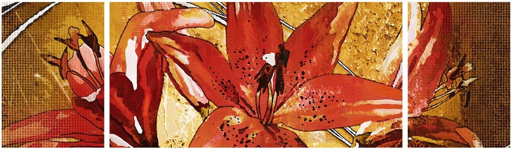 Obraz kwiatów lilii (170x50 cm)