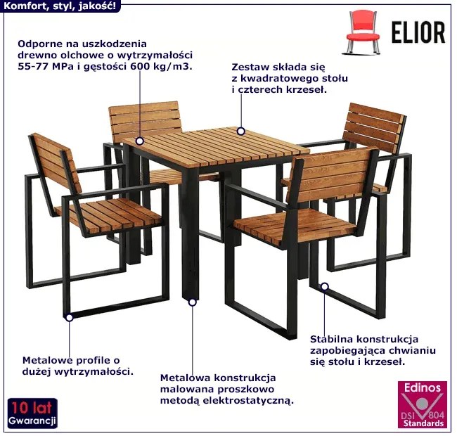 Komplet mebli do ogrodu 4-częściowy Clark 6X - 9 kolorów