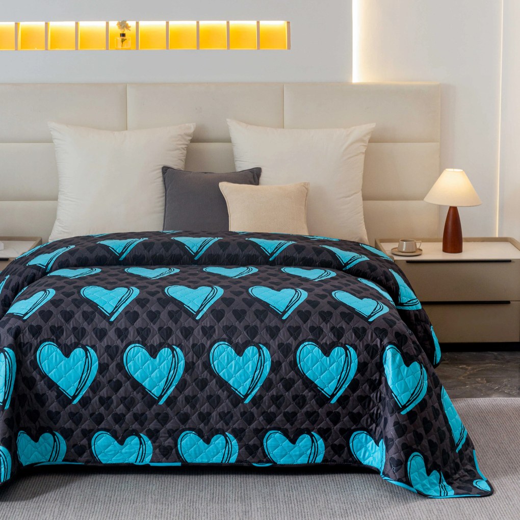 Narzuta na łóżko KASUGA, turkusowy Rozmiar: 170 x 210 cm