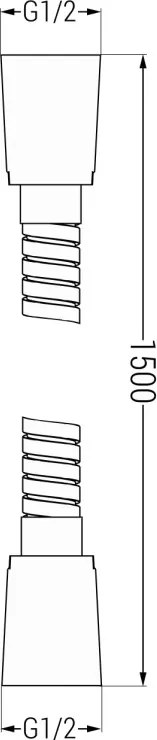 Mexen wąż prysznicowy 150 cm, gun gray szczotkowany - 79460-66