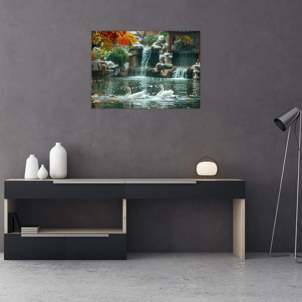 Obraz na szkle - Staw azjatycki (70x50 cm)