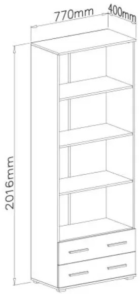 Regał LIMA REG-3 dąb sonoma/biały połysk HALMAR