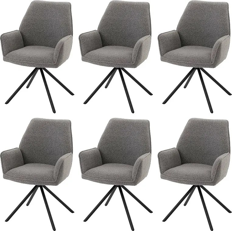 Krzesło do jadalni MCW-G67 Bouclé (zestaw 6 sztuk), jasnoszary