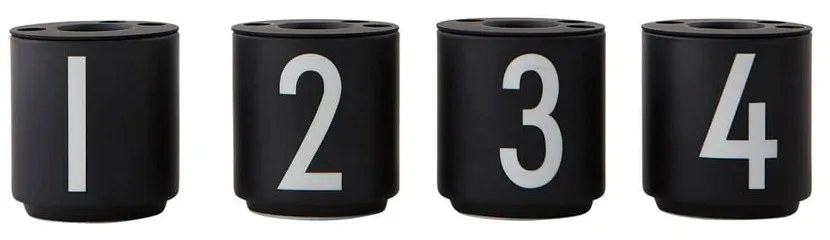 Porcelanowe świeczniki zestaw 4 szt. Mini – Design Letters