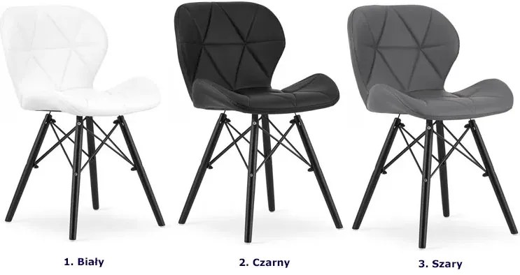 Czarne pikowane krzesło tapicerowane do stołu N9-F96