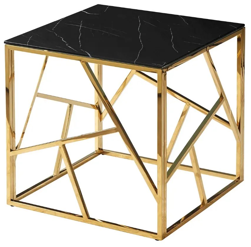 ŁAWA ESCADA B II CZARNY EFEKT MARMURU/ZŁOTY 55X55 SIGNAL