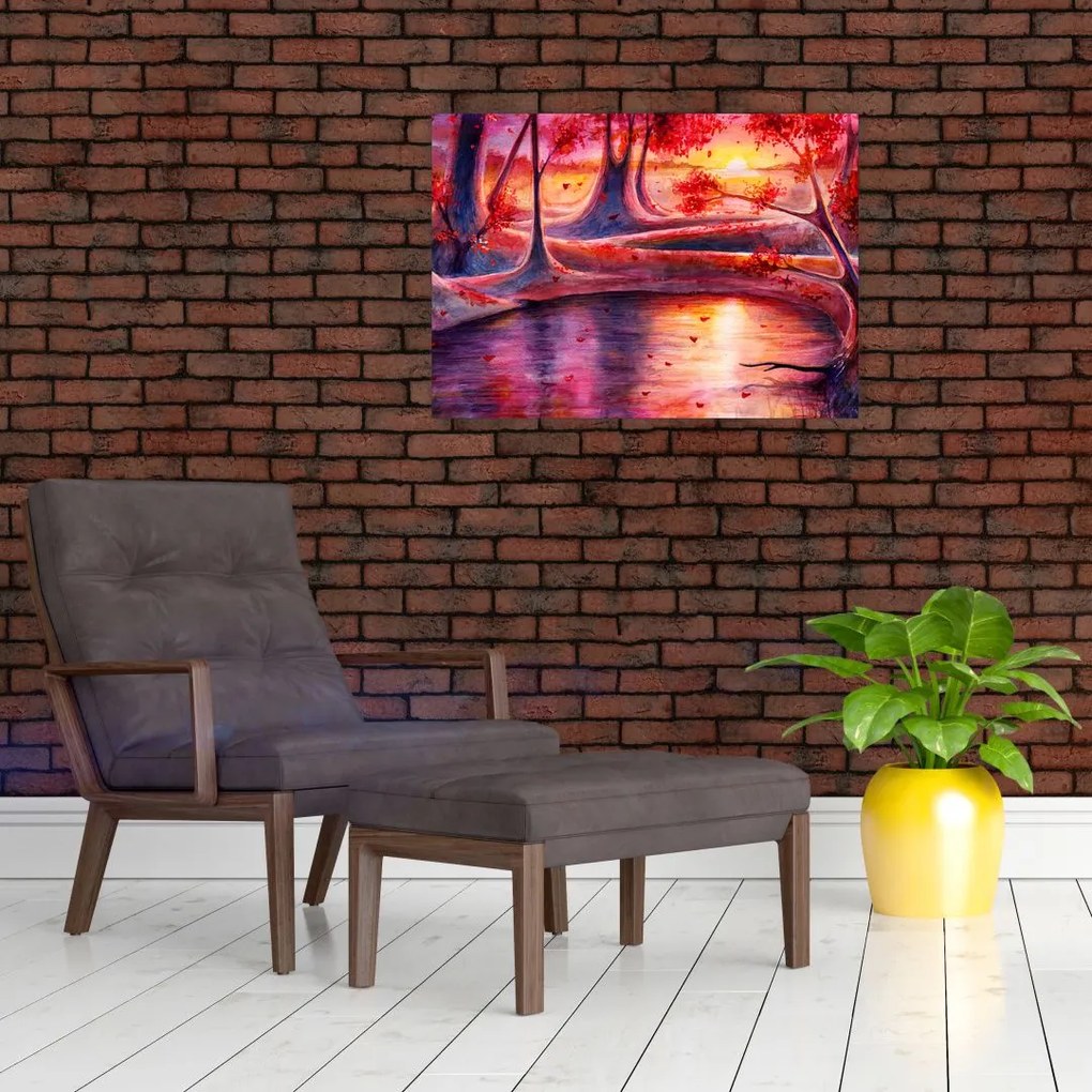 Obraz na szkle magicznego lasu (70x50 cm)