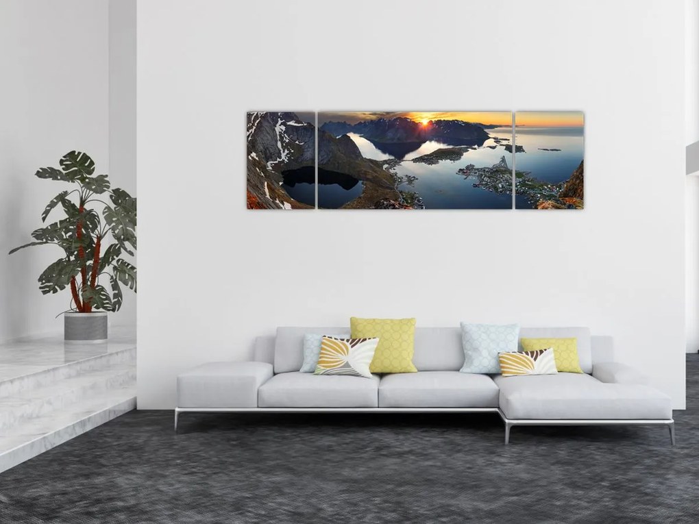 Obraz - Krajobraz górski, Norwegia (170x50 cm)