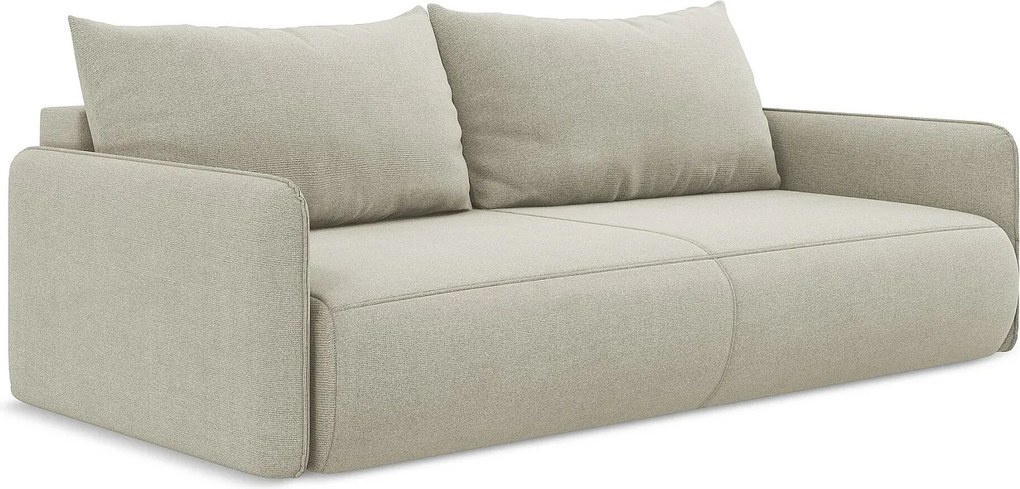 Kanapa 3-osobowa z funkcją spania - z tkaniny strukturalnej - jasny beż - NANEA