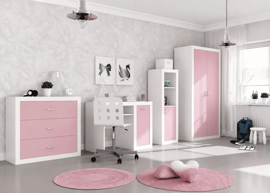 Komoda młodzieżowa Seal 100 cm nowoczesna do pokoju dziecięcego MDF biała i kolorowa