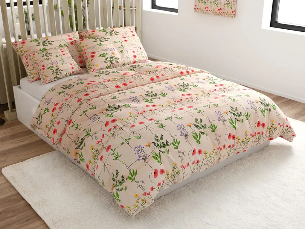 PrzytulneMieszkanie.pl PrzytulneMieszkanie.pl Bawełniana pościel HERBAR BLEND beżowa Rozmiar pościeli: 70 x 90 cm | 140 x 220 cm