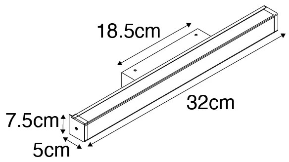 Kinkiet / Lampa scienna łazienkowy mosiężny 32 cm z diodą LED IP44 - Cascada Nowoczesny Oswietlenie wewnetrzne